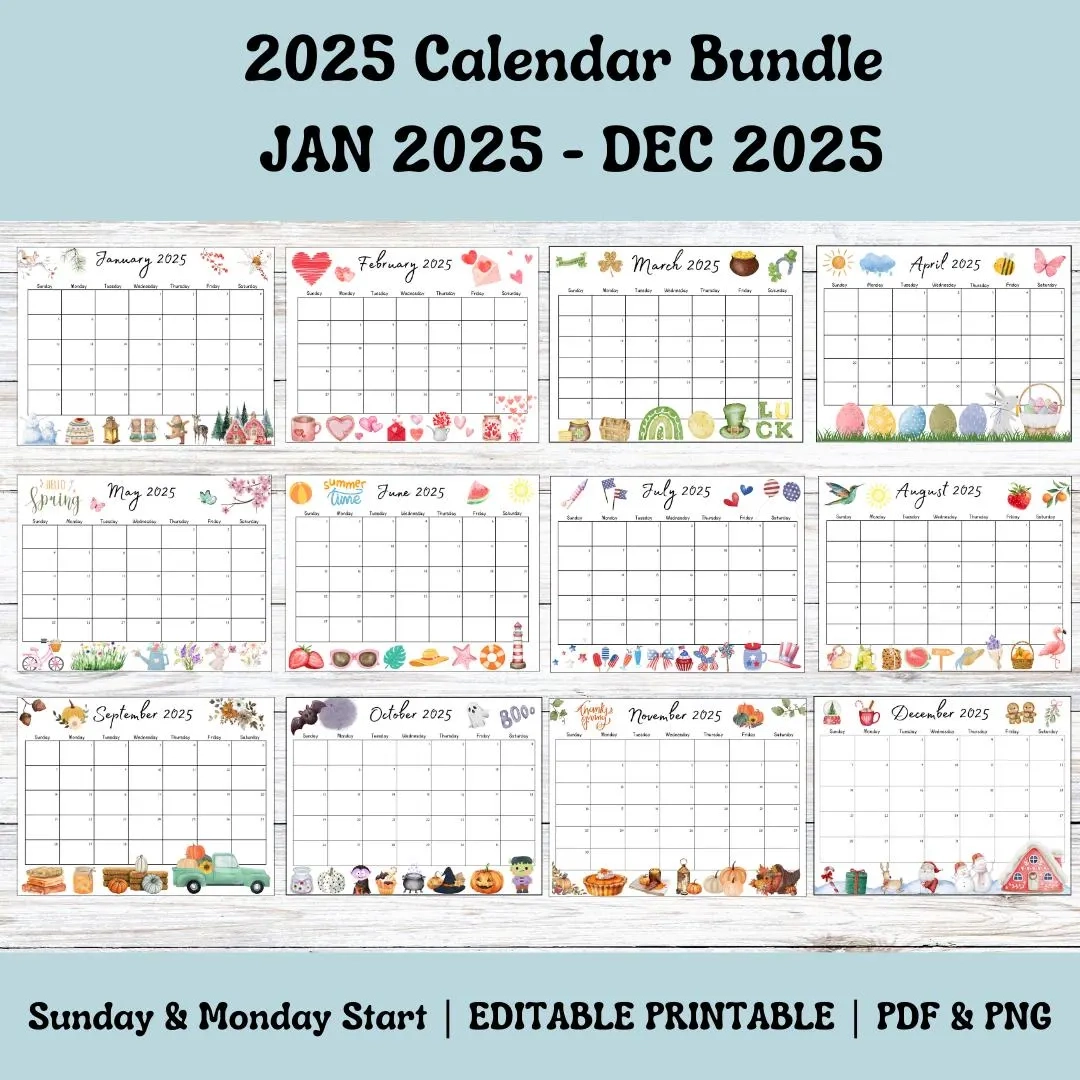 January Calendar Pdf Etsy