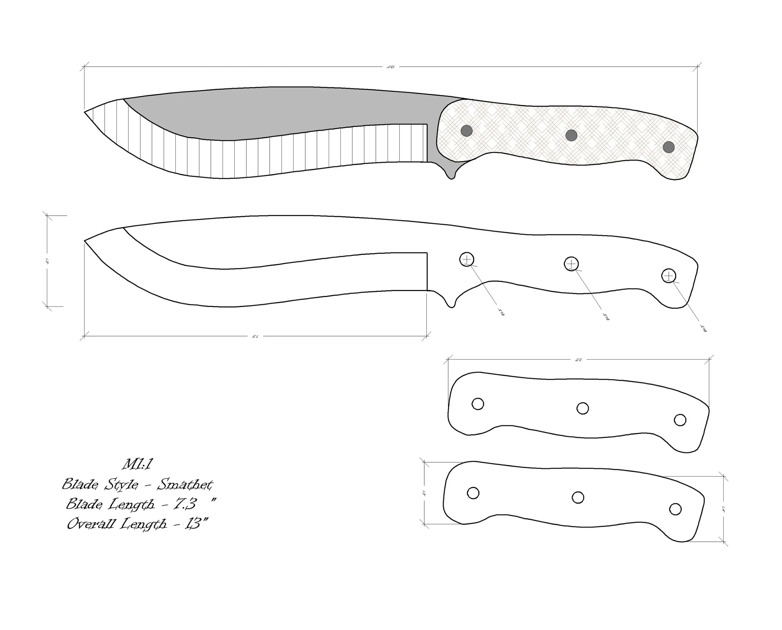 Knife Drawing knife Sketch knife Templates Printable custom Knife 
