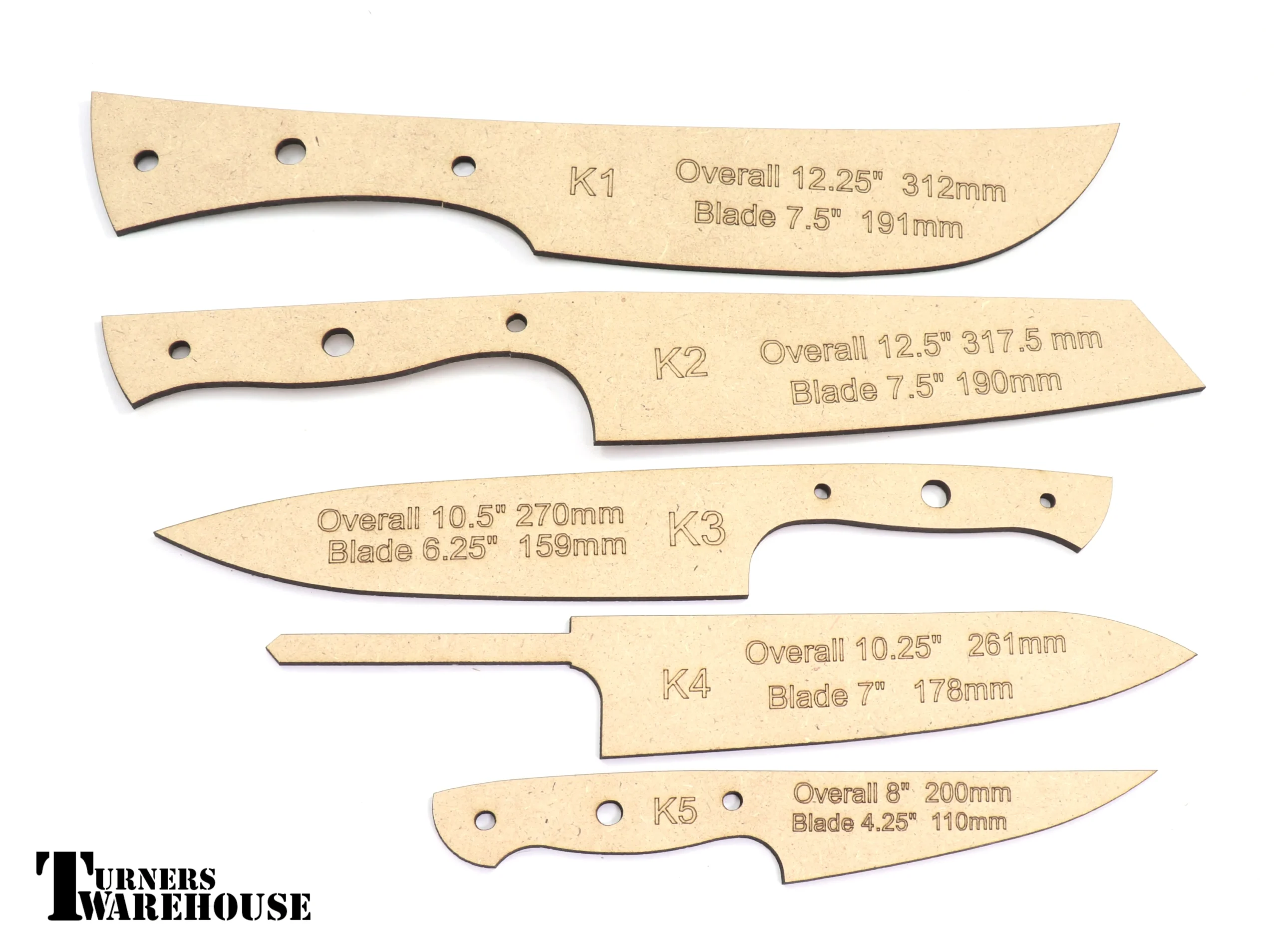 Knife Templates Turners Warehouse