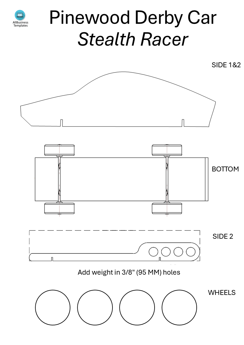 Printable Fast Pinewood Derby Car Templates