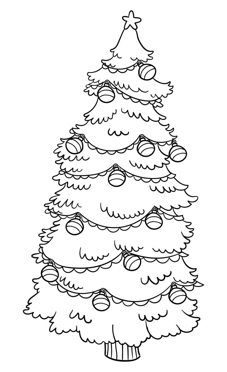 Large Printable Christmas Tree Template Free