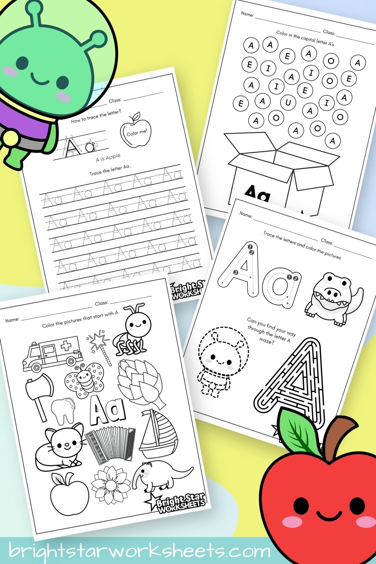 Letter A Worksheets Bright Star Worksheets