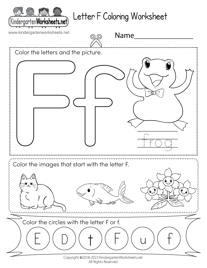 Letter F Coloring Worksheet Free Printable Digital amp PDF