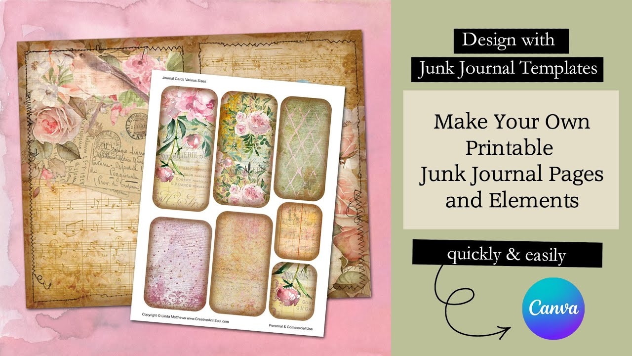Make Your Own Printable Junk Journal Pages And Elements Using Digital Templates In Canva