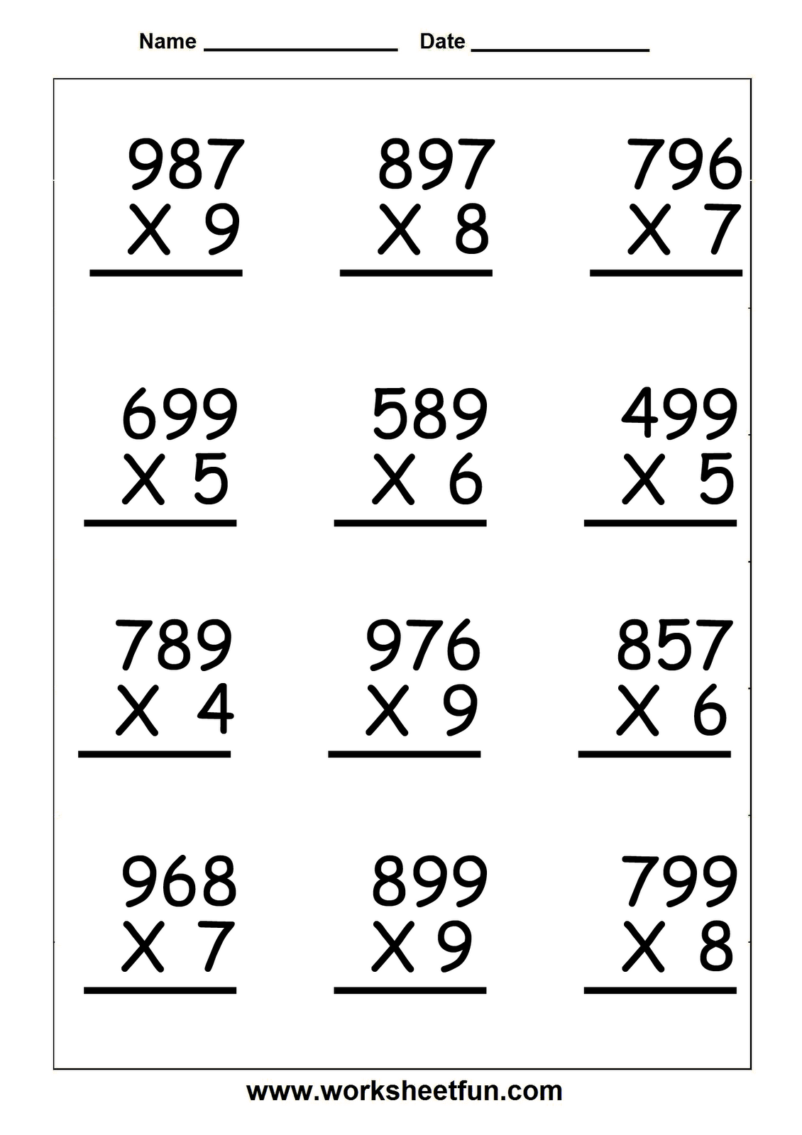 Math Worksheet Printable 5th Grade