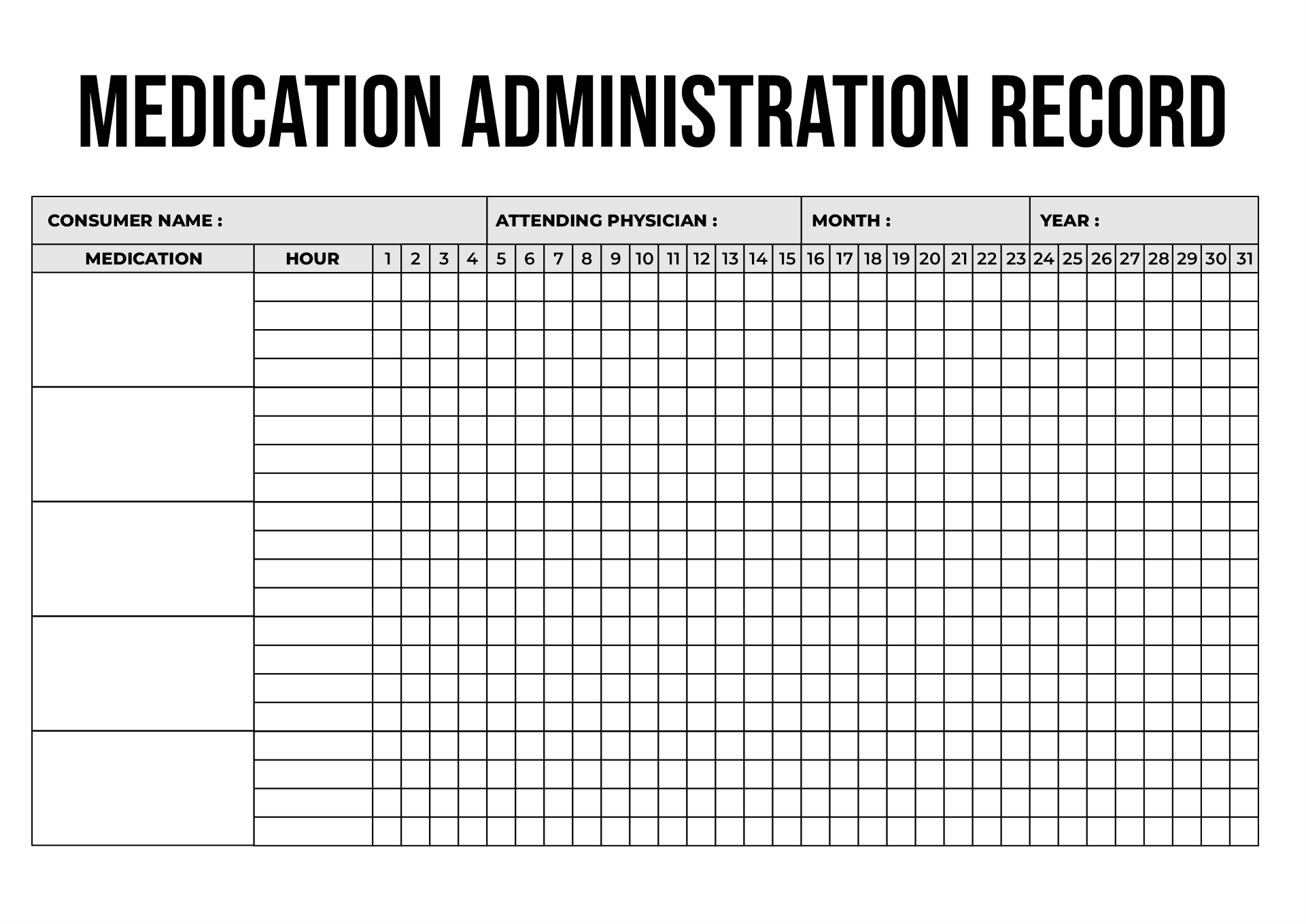 Medication Administration Record Template 10 Free PDF Printables 
