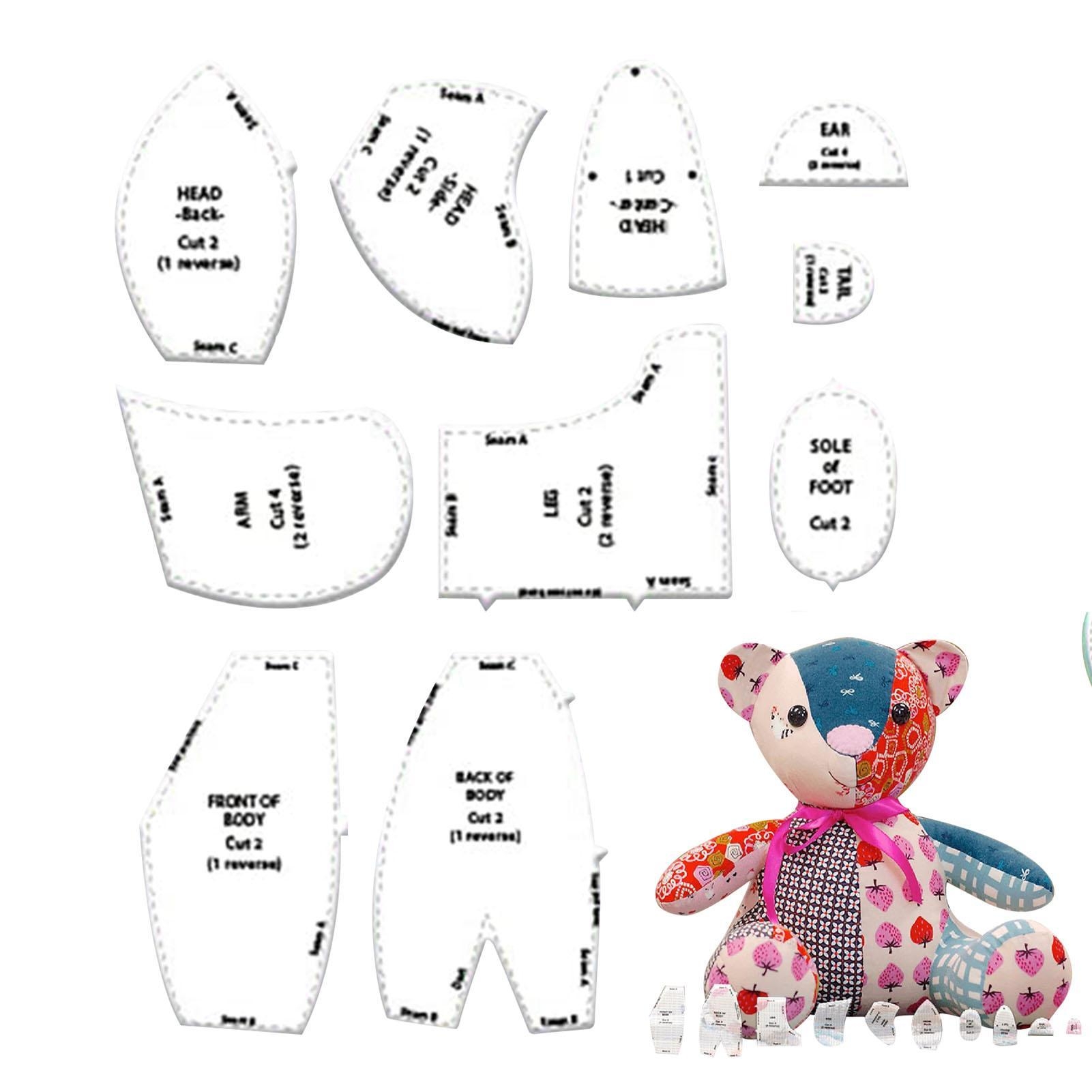 Memorys Bear Template 10 Pieces Handmade Teddy Bear Patterns Easy To Use MemorysBear Template Set Reminders Bear Template Pattern Suitable For 