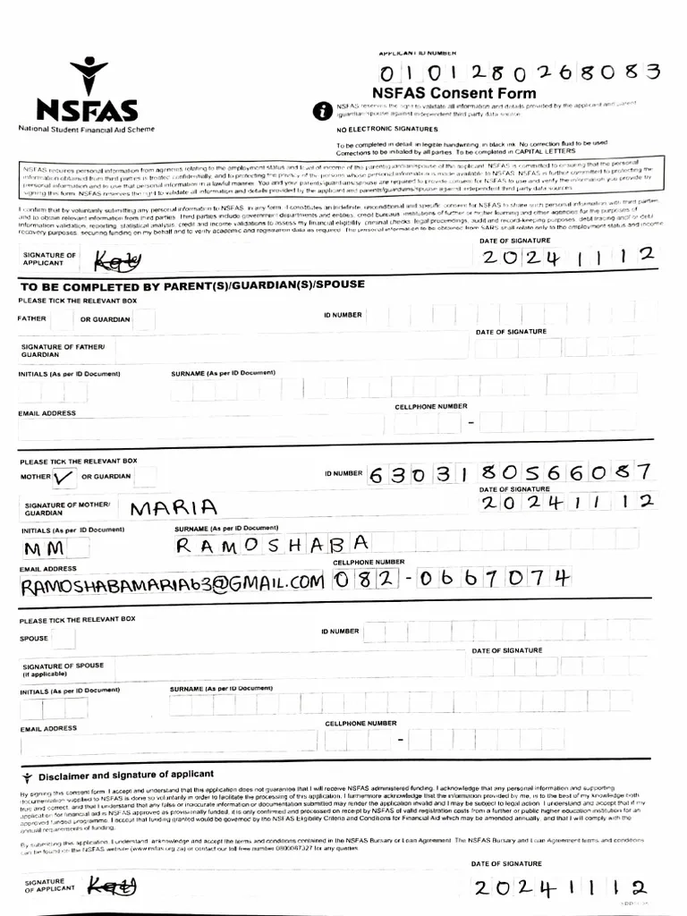 Nsfas Consent Form 2026