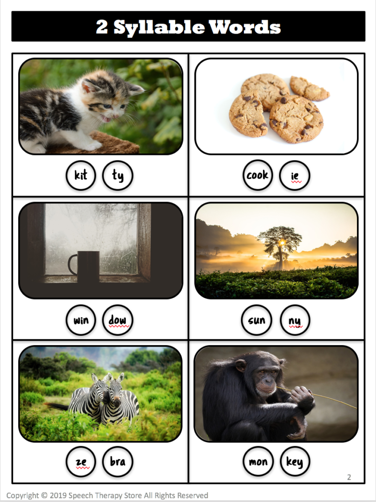 Multisyllabic Words For Speech Therapy Ideas Free Cards 