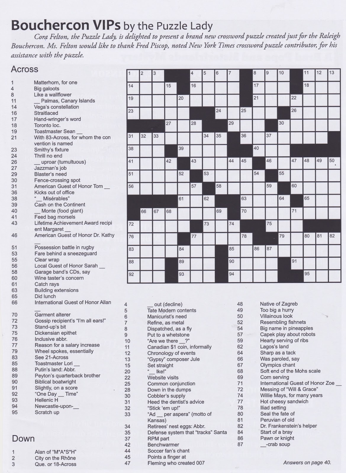 Mystery Playground Mystery Crossword Puzzle