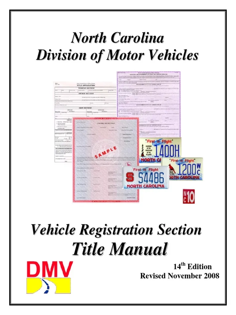 N C Title Registration Manual PDF Department Of Motor 