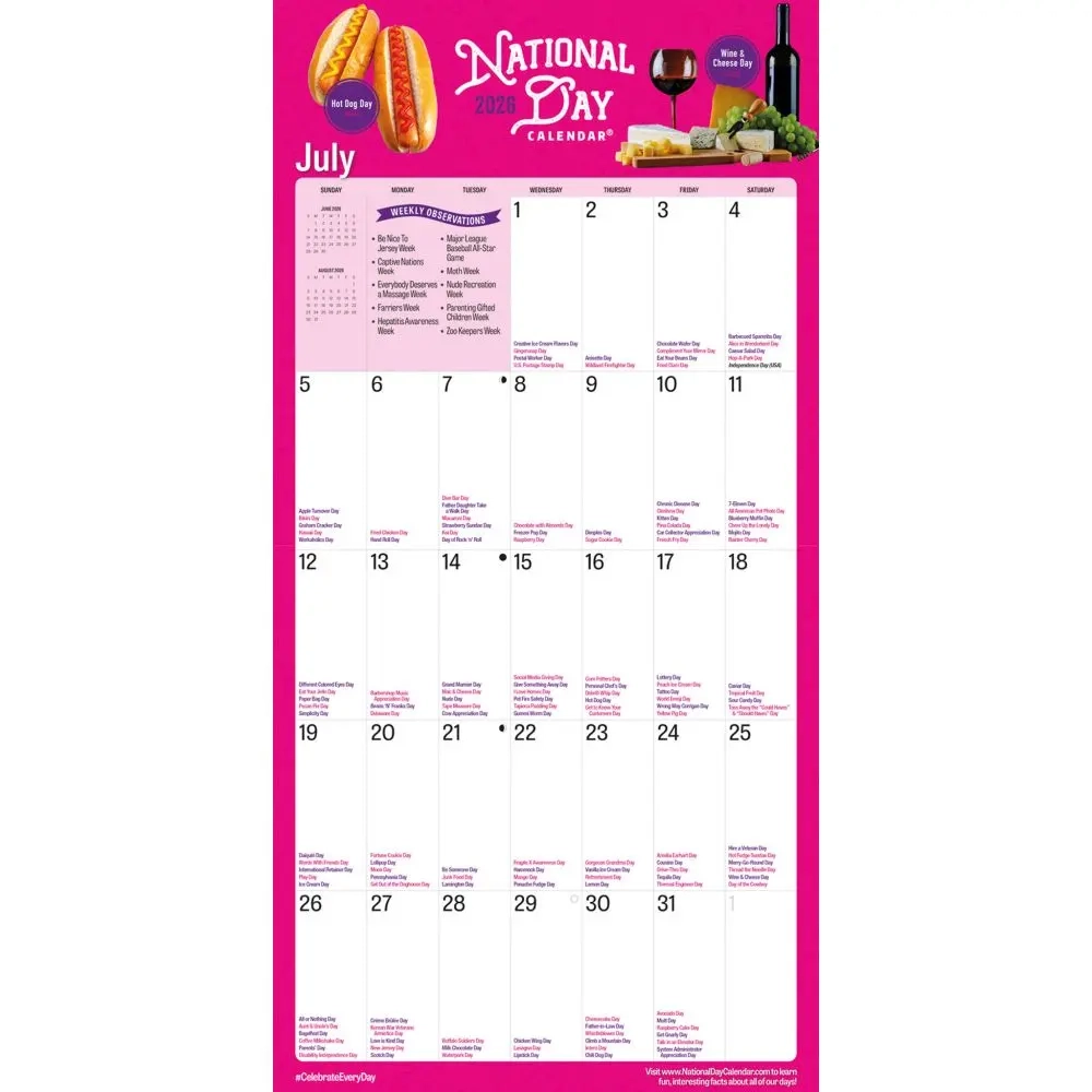National Day 2026 Wall Calendar Calendars