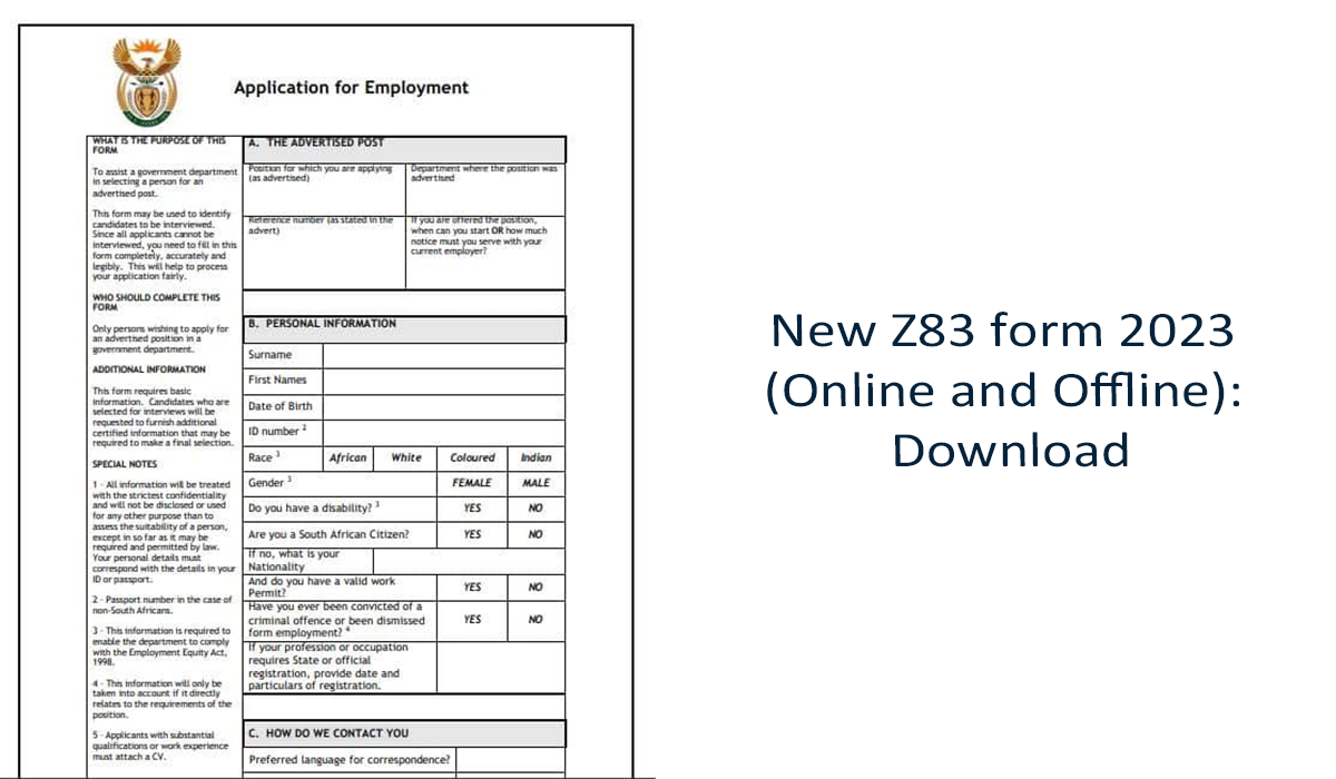 New Z83 Form 2026 Download