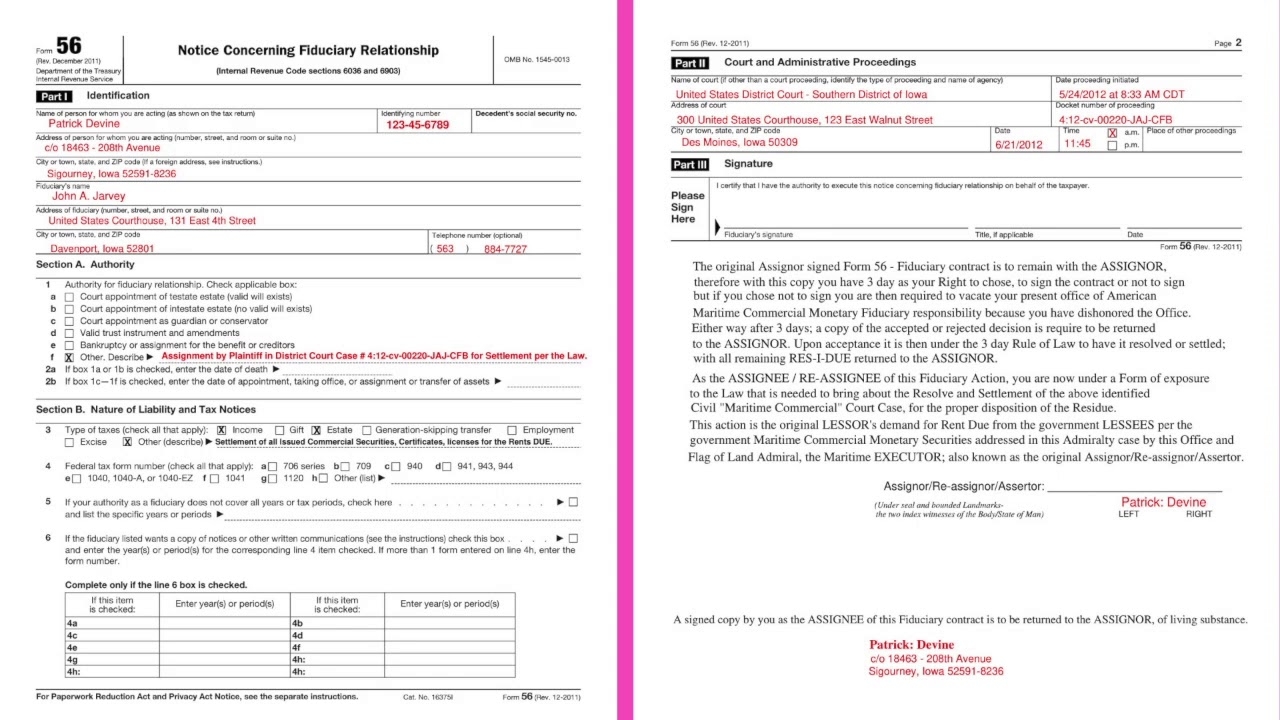 Notice Concerning Fiduciary Relationship YouTube