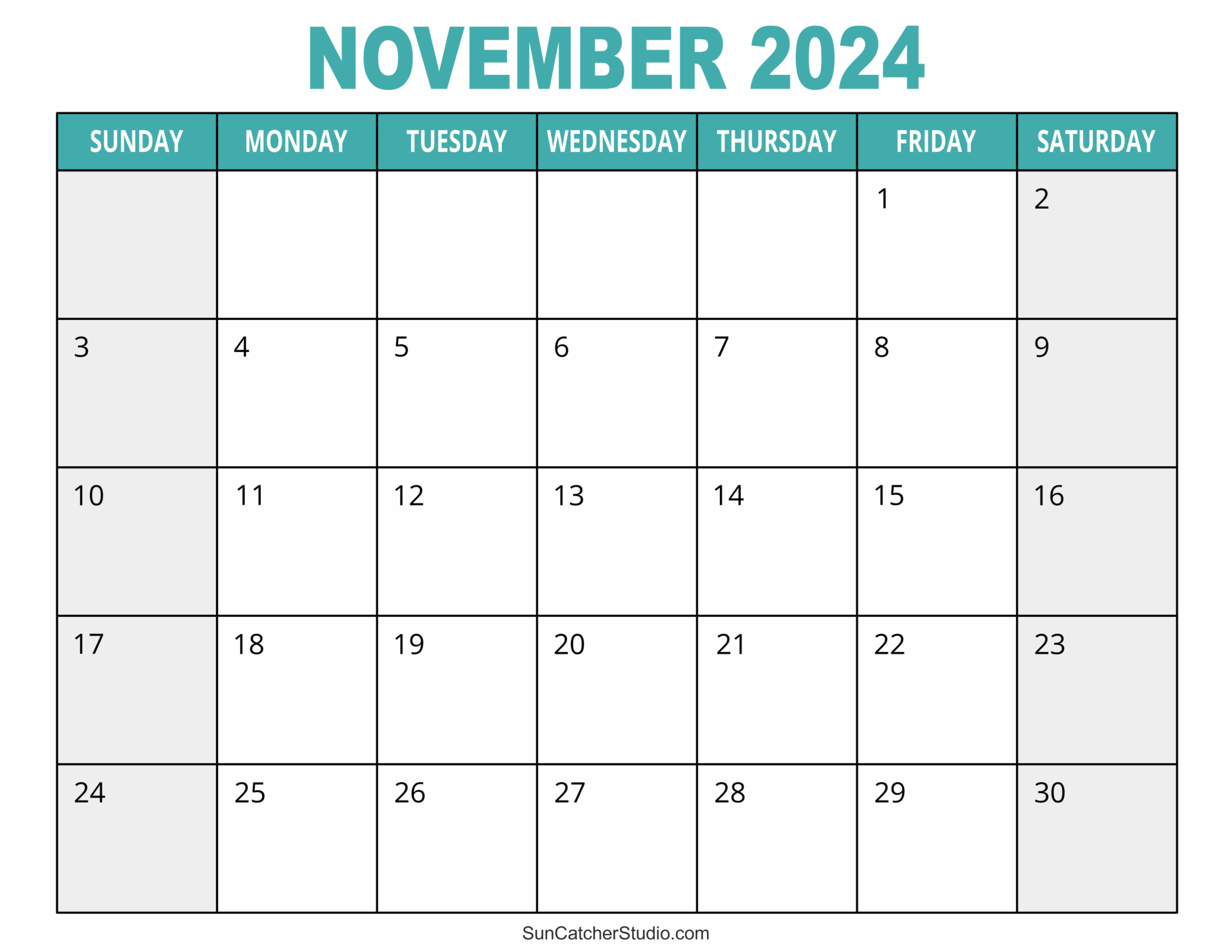 November 2024 Calendar Free Printable Free Printables 