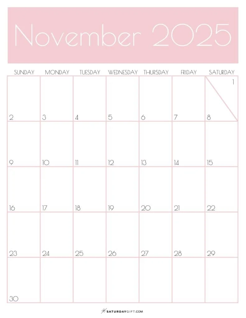 Printable Calendar Vertical November