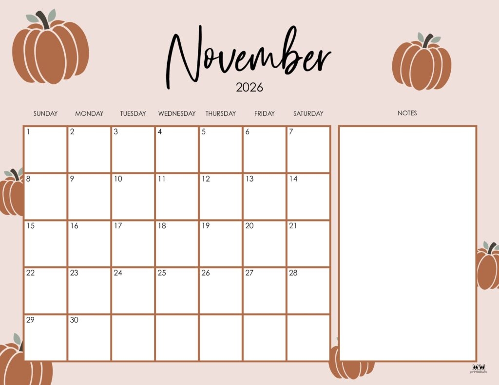 November 2026 Printable Calendar For Kids