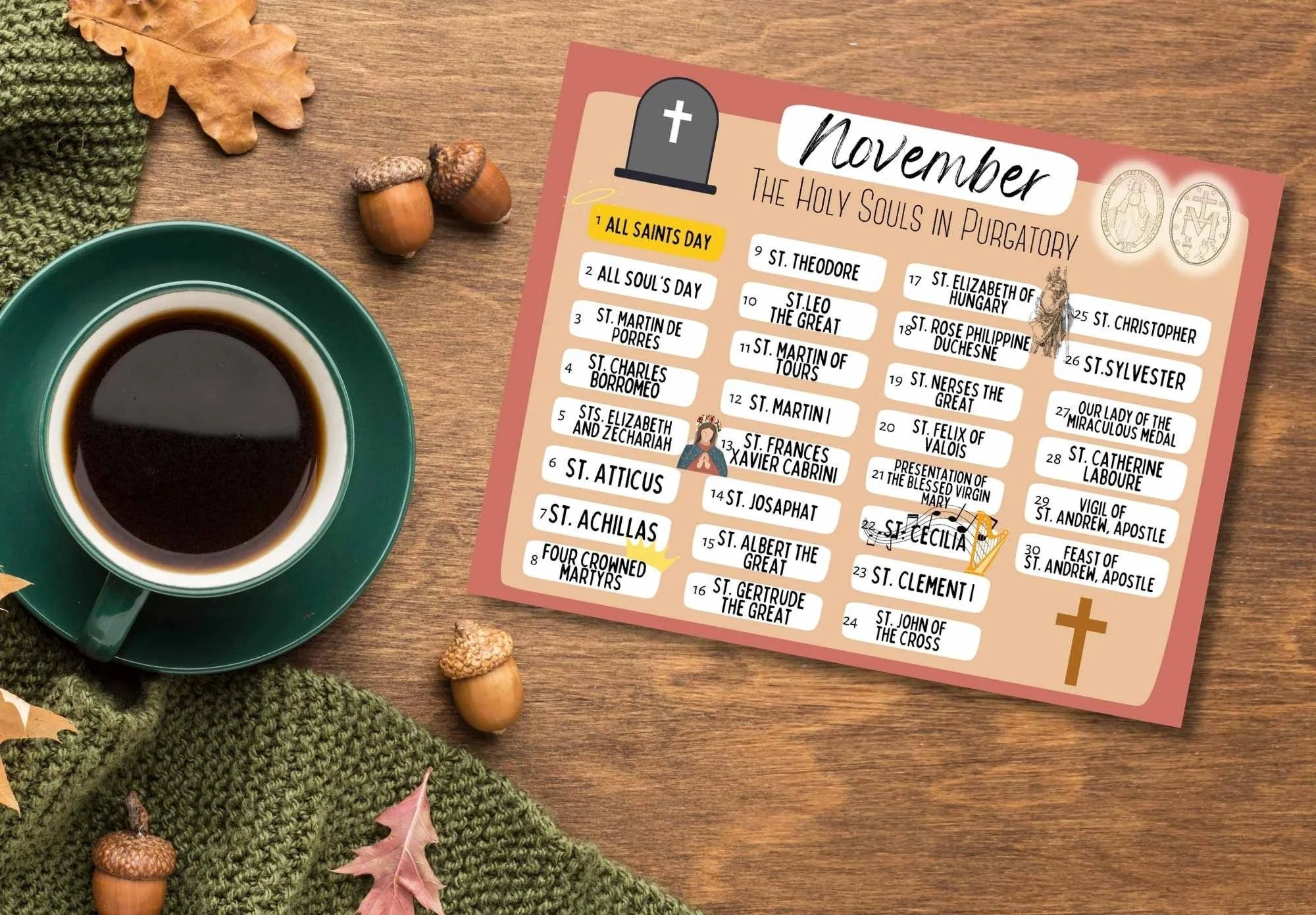 November Saints Calendar