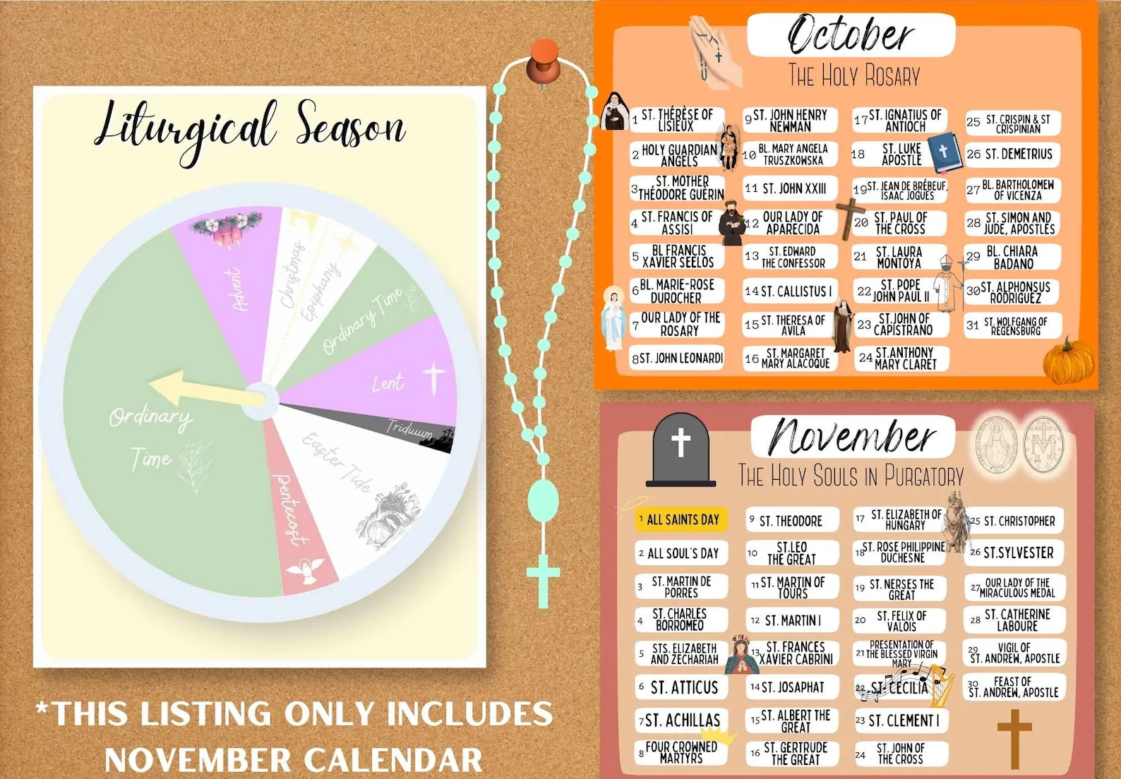 November Saints Calendar