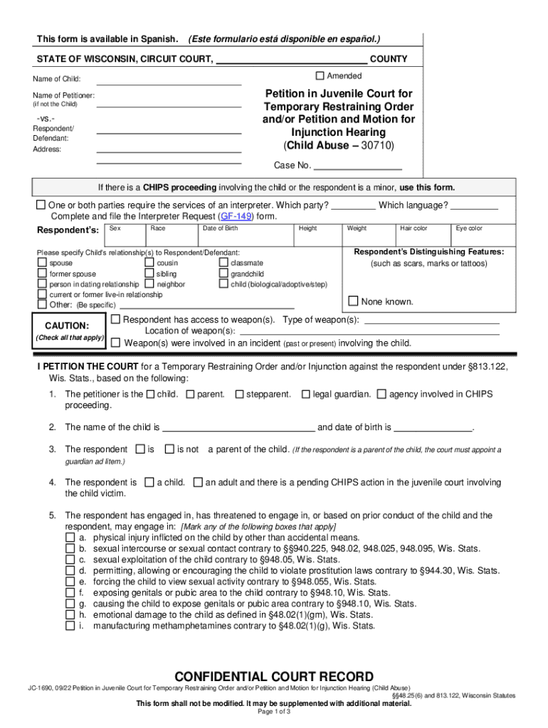 Other Languages Wisconsin Court System Circuit Court Forms 