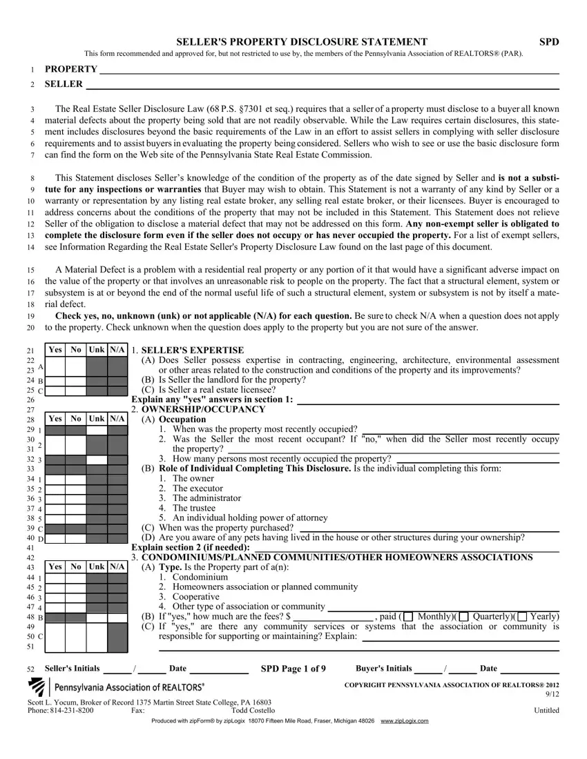 Pa Form Disclosure Fill Out Printable PDF Forms Online