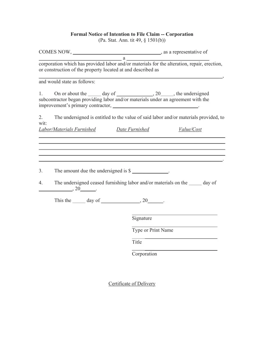 Pa Notice Fill Out Printable PDF Forms Online