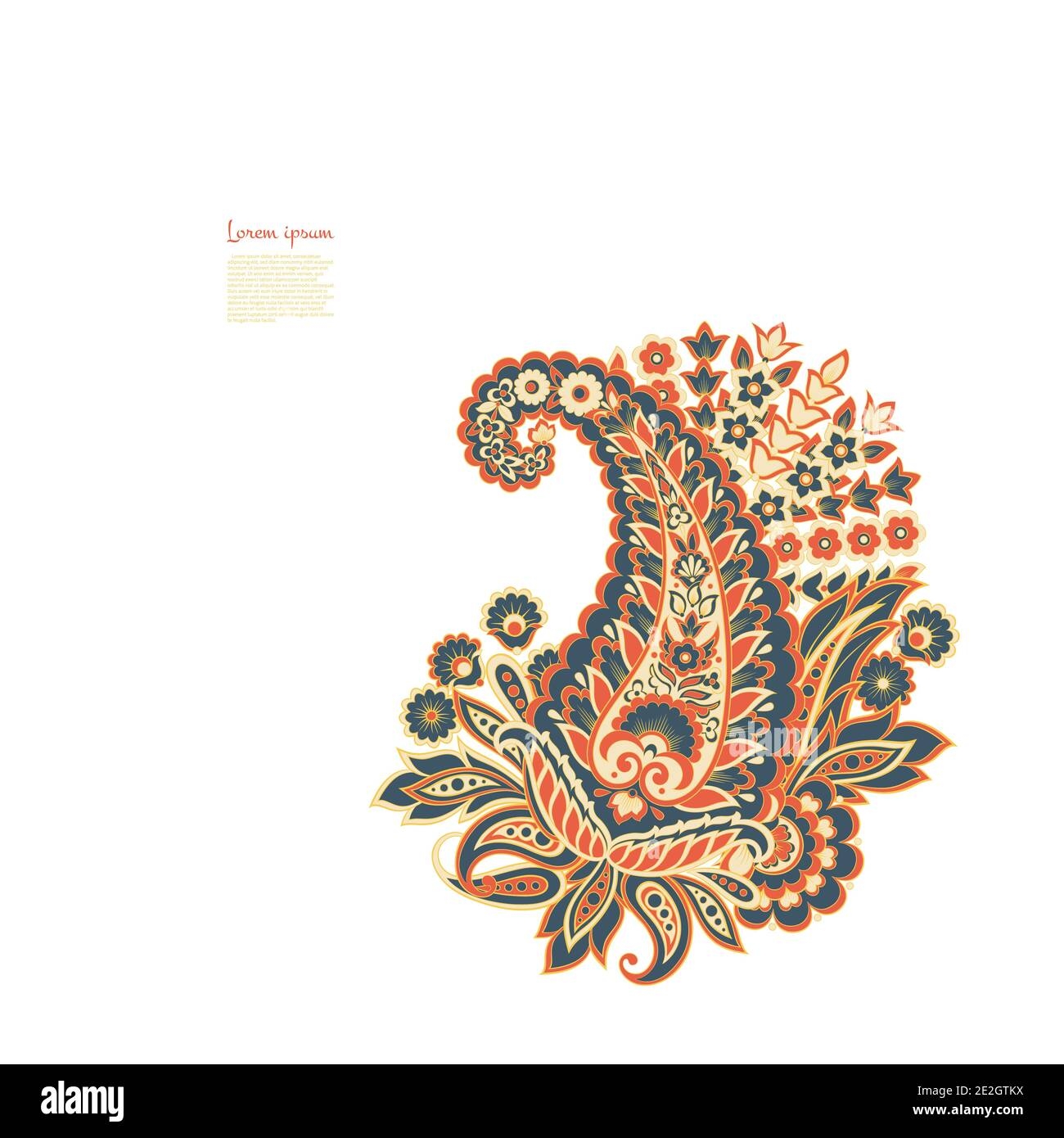 Paisley Vector Isolated Pattern Vintage Floral Illustration In 
