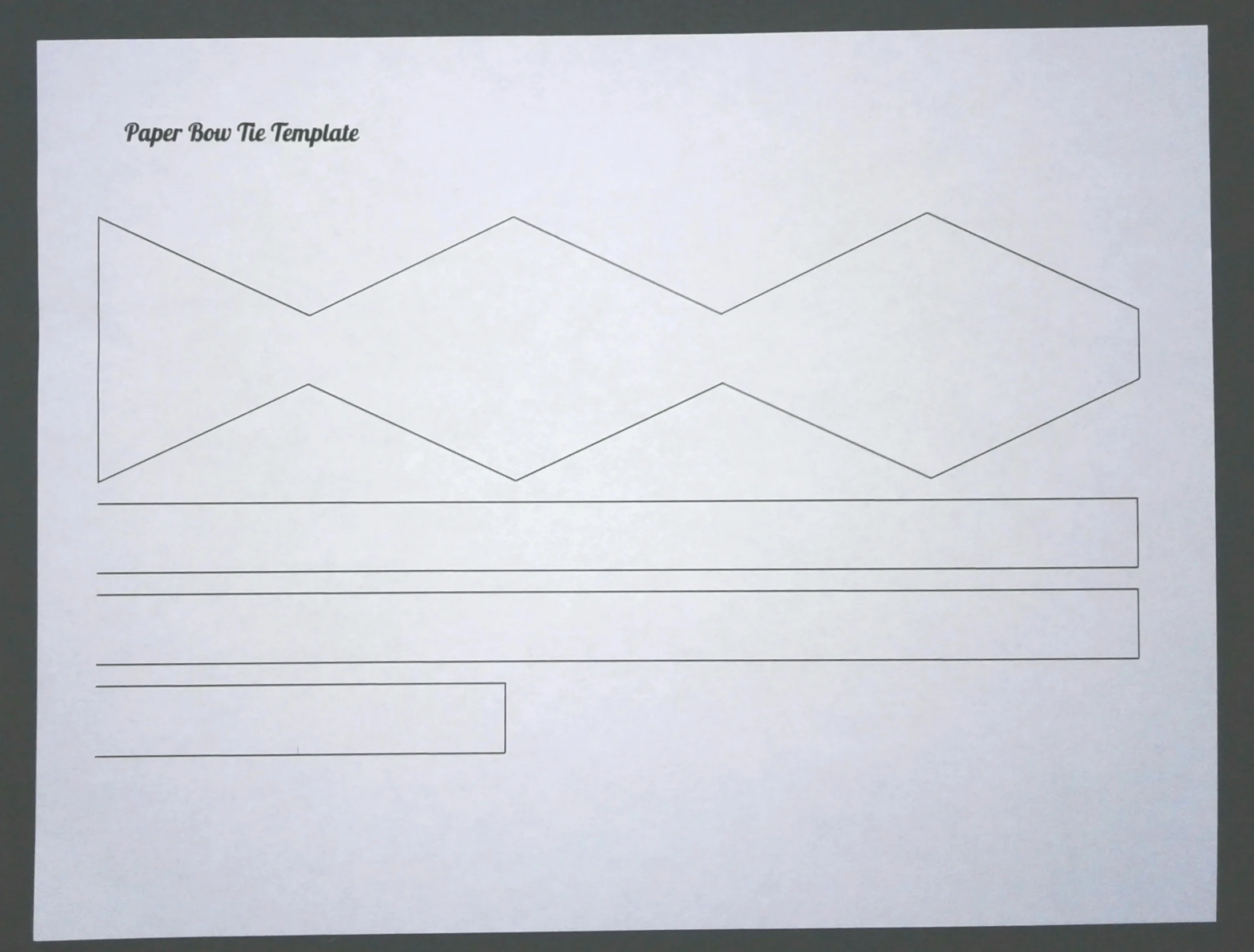 Bow Tie Template Printable