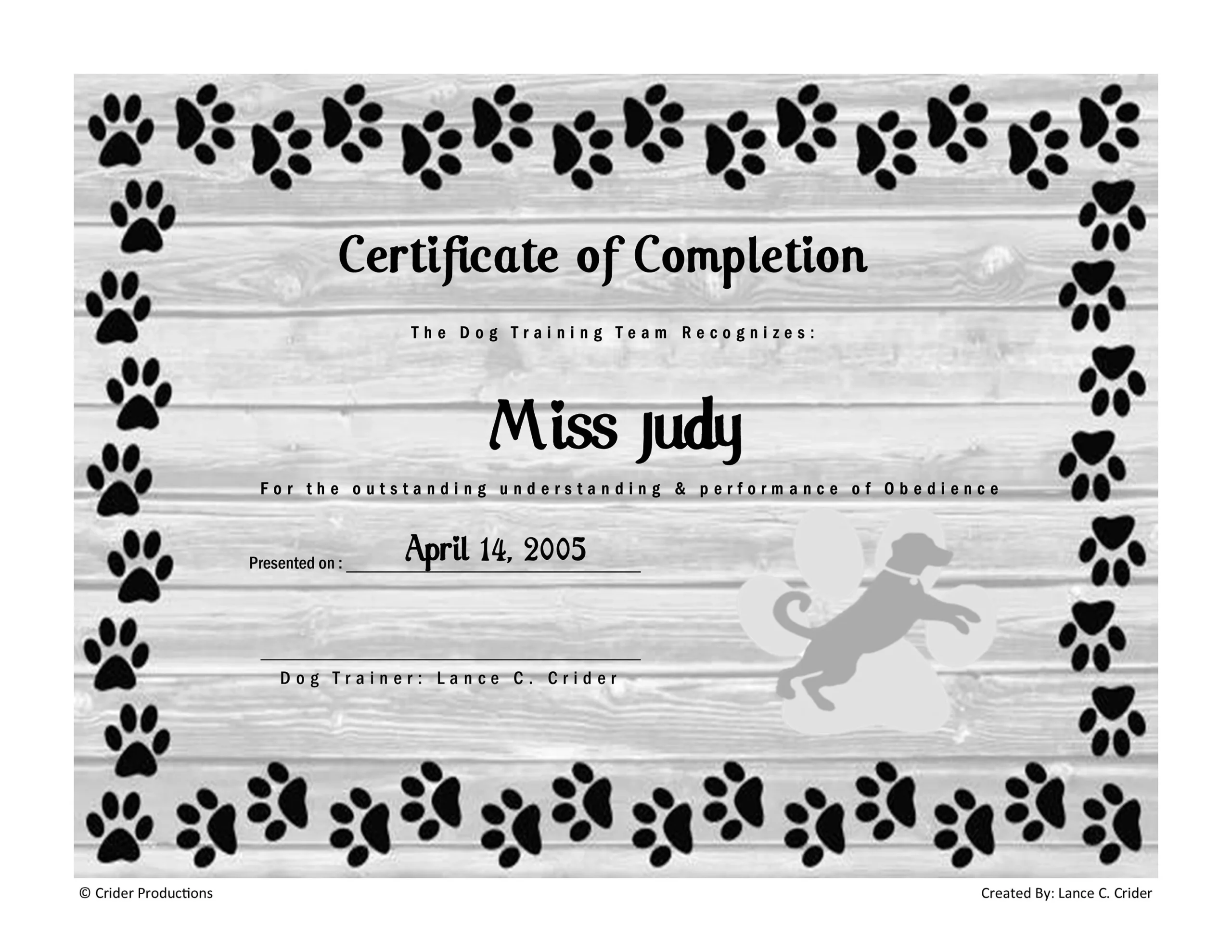 Personalized Dog Training Certificates Etsy de