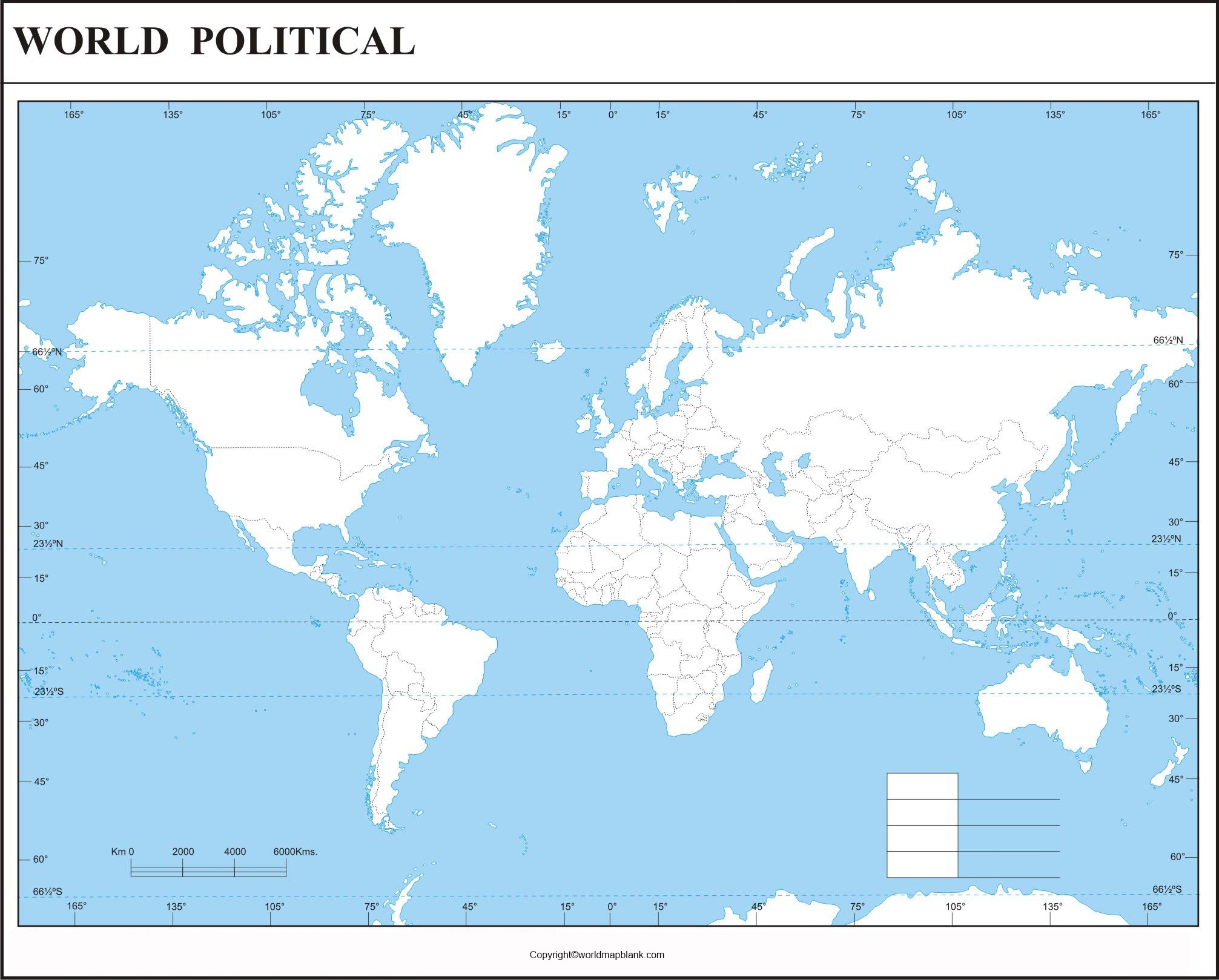 Printable World Map Worksheet