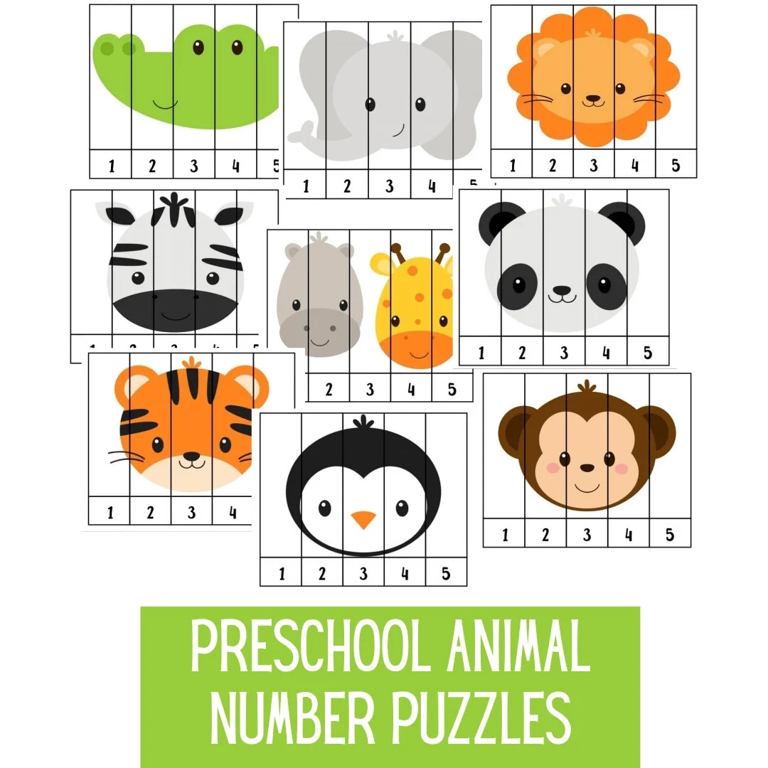 Preschool Animal Puzzle Number Puzzles Number Sequence Puzzles 