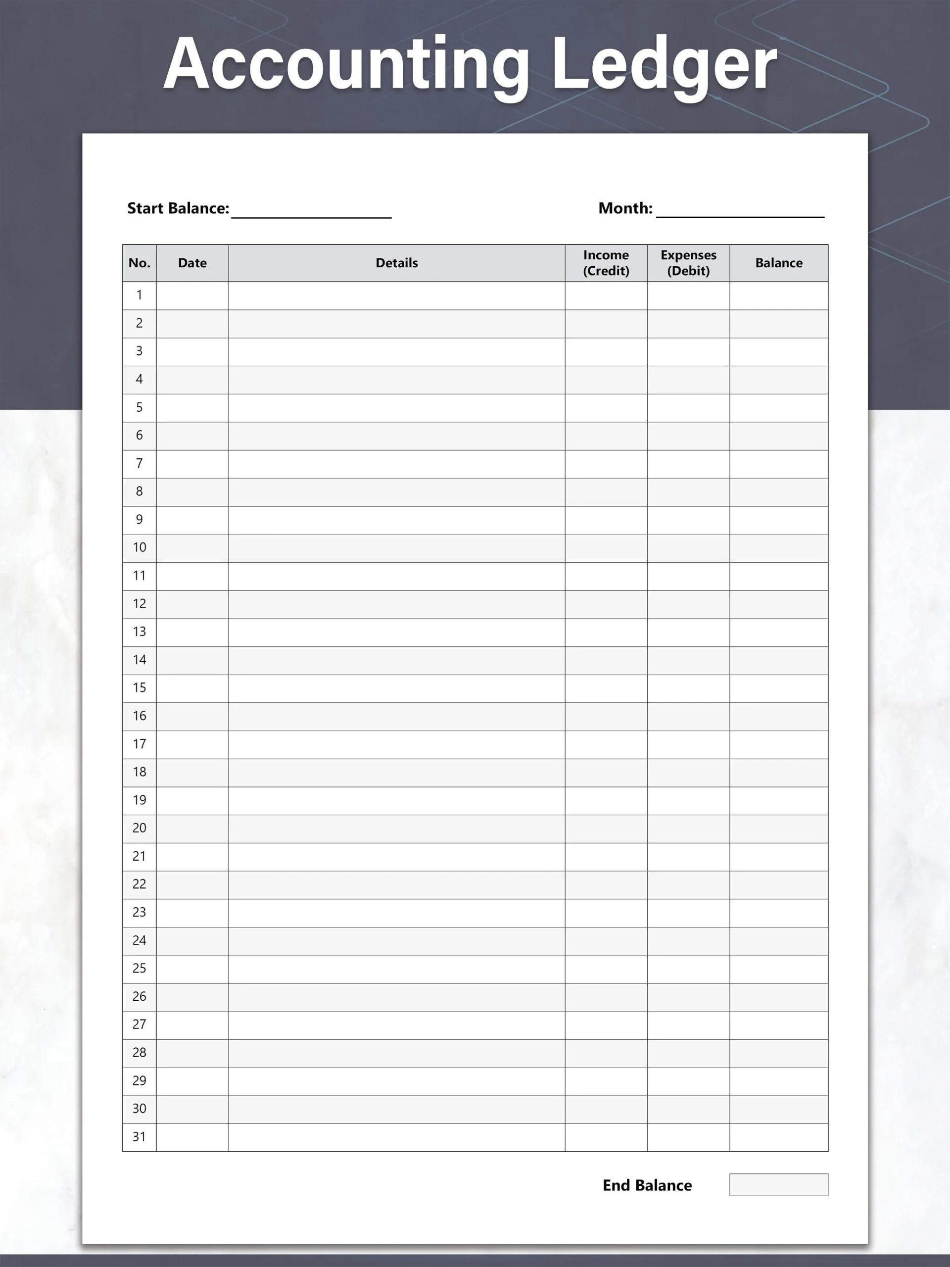 Printable Accounting Ledger General Ledger Sheet Money Tracker And Expense Tracker Ideal For Small Business