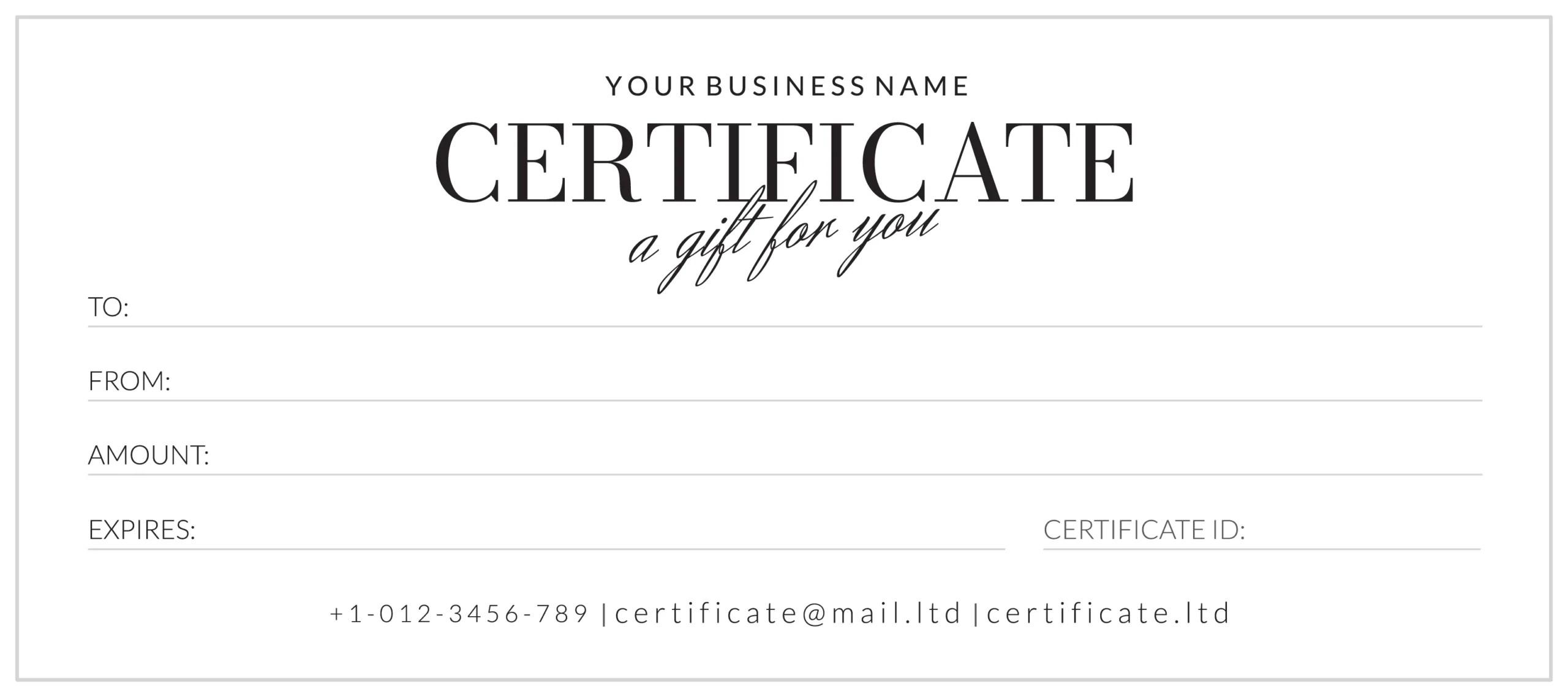 Printable Gift Certificate Templates Free