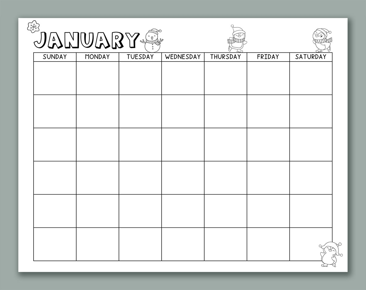Printable Calendar For Kids 2026 2025 And Undated Versions Included