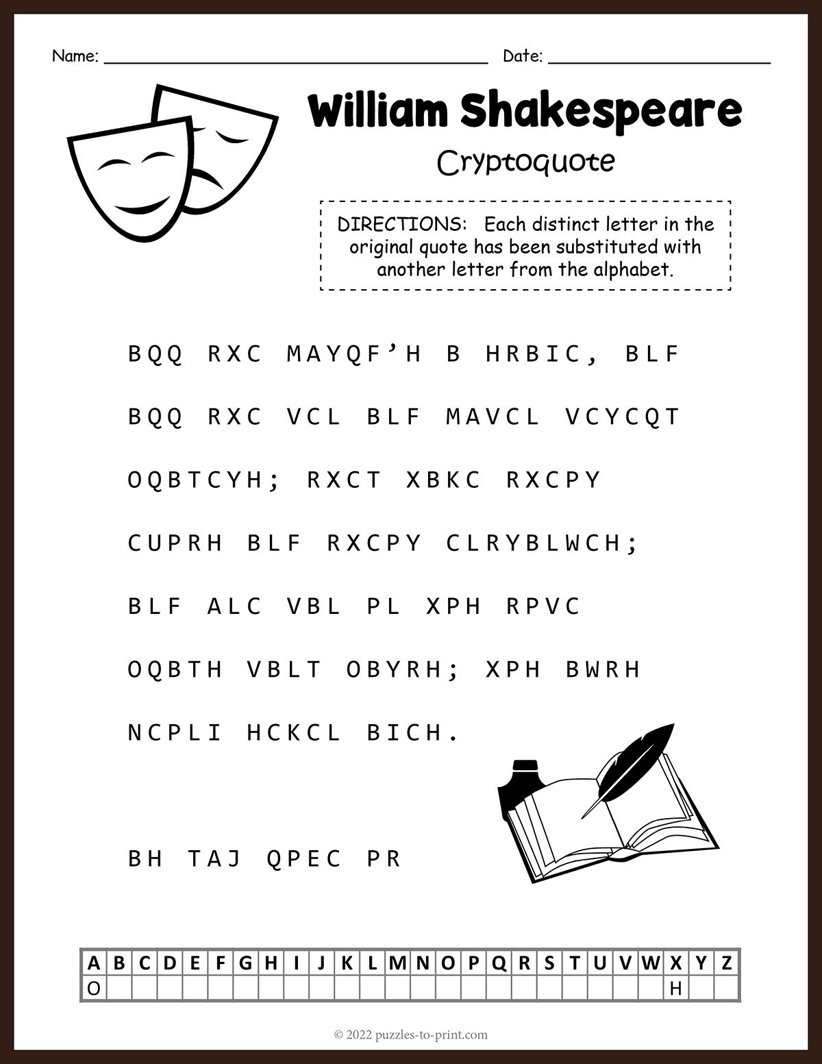 Printable Cryptogram Puzzles Free
