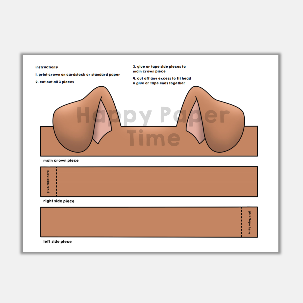 Cut Out Printable Dog Ears Template