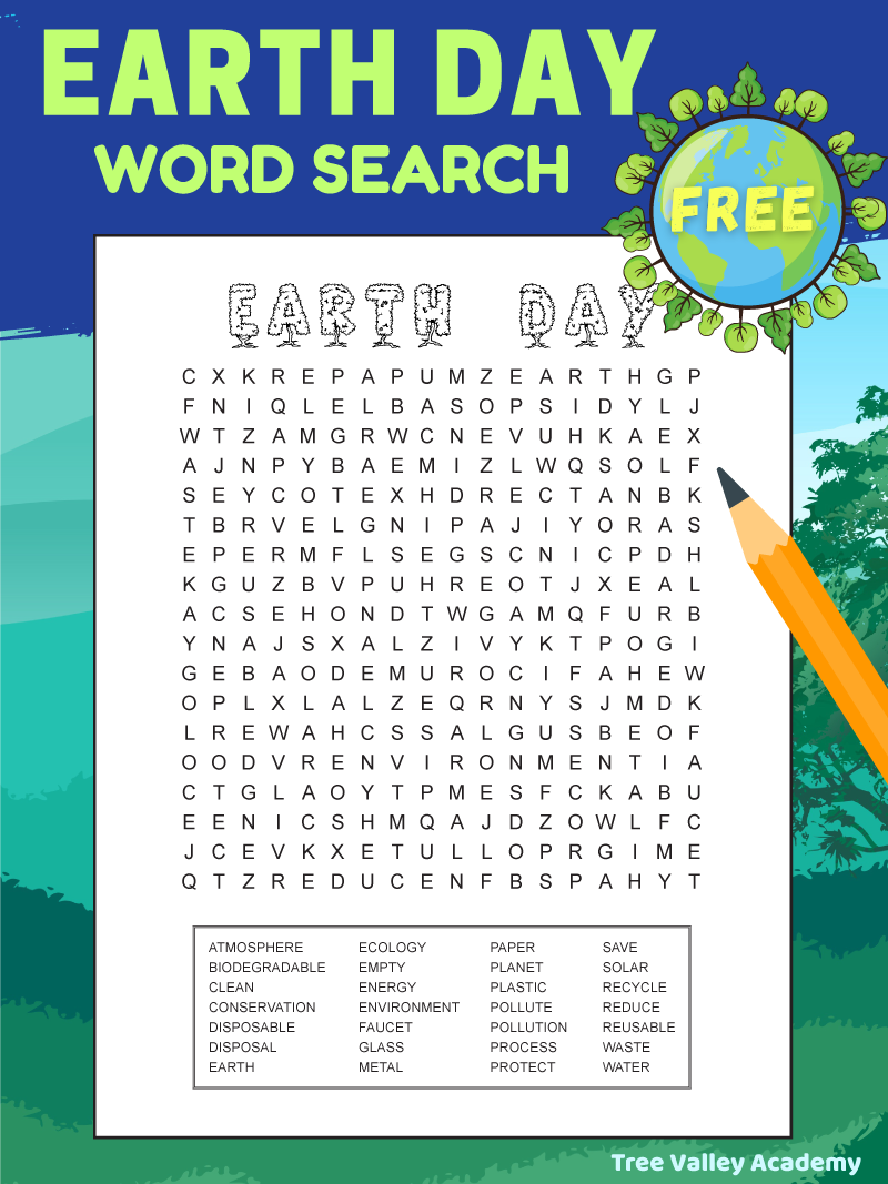 Earth Day Word Search Printable Free Puzzles