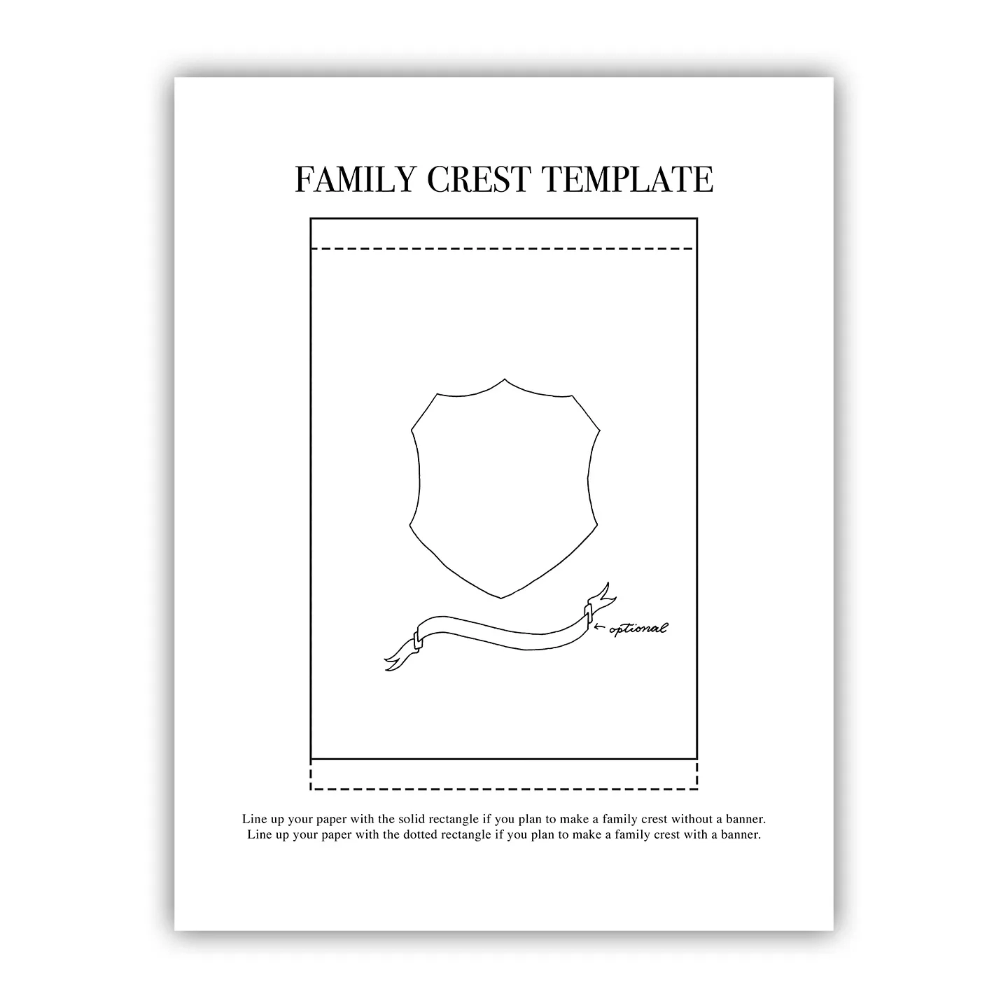 Printable Family Crest Template The Postman s Knock