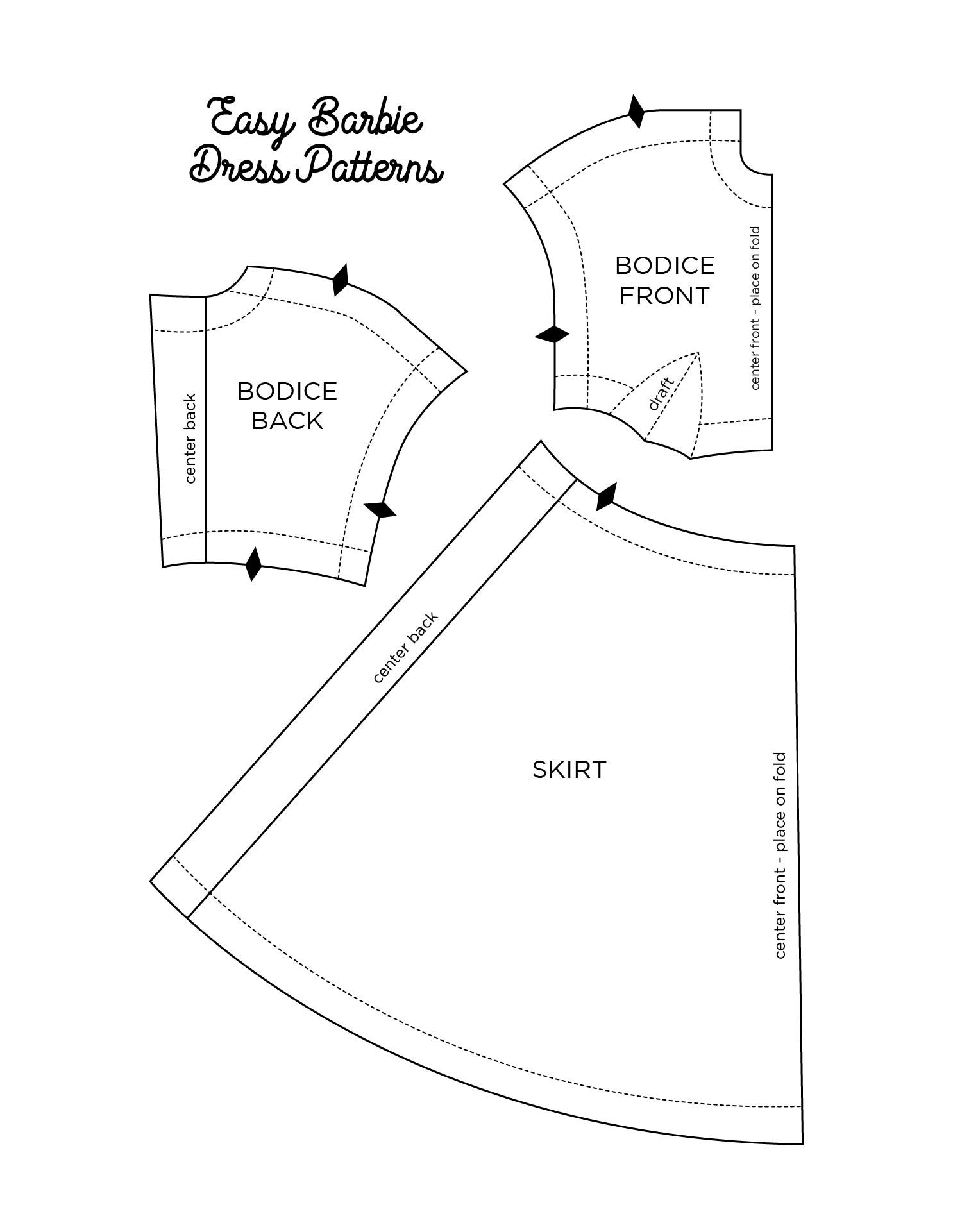 Free Printable Barbie Clothes Templates