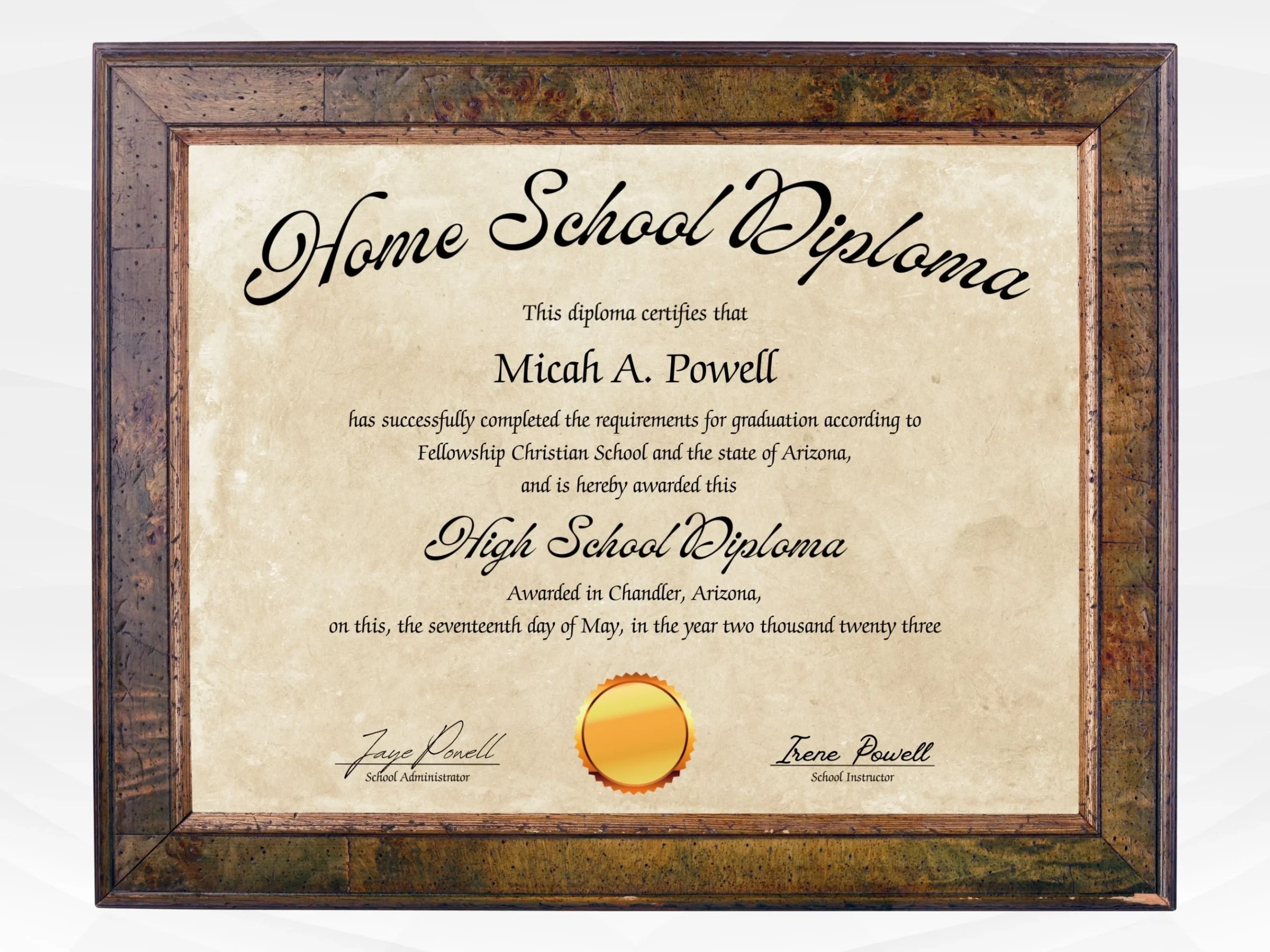 Printable Homeschool Diploma Vorlage Bearbeitbares Abiturdiplom 