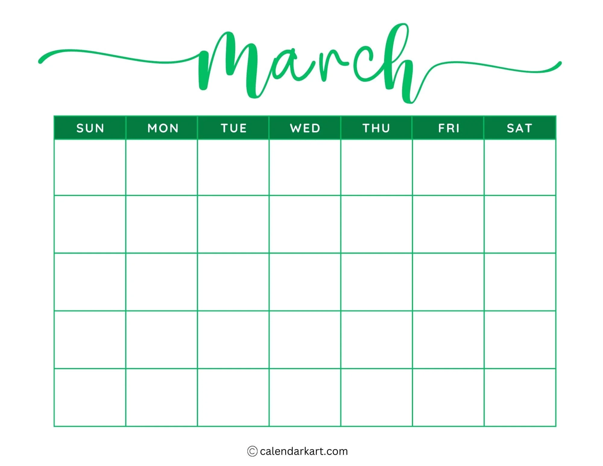 Calendar Template Blank Printable Editable