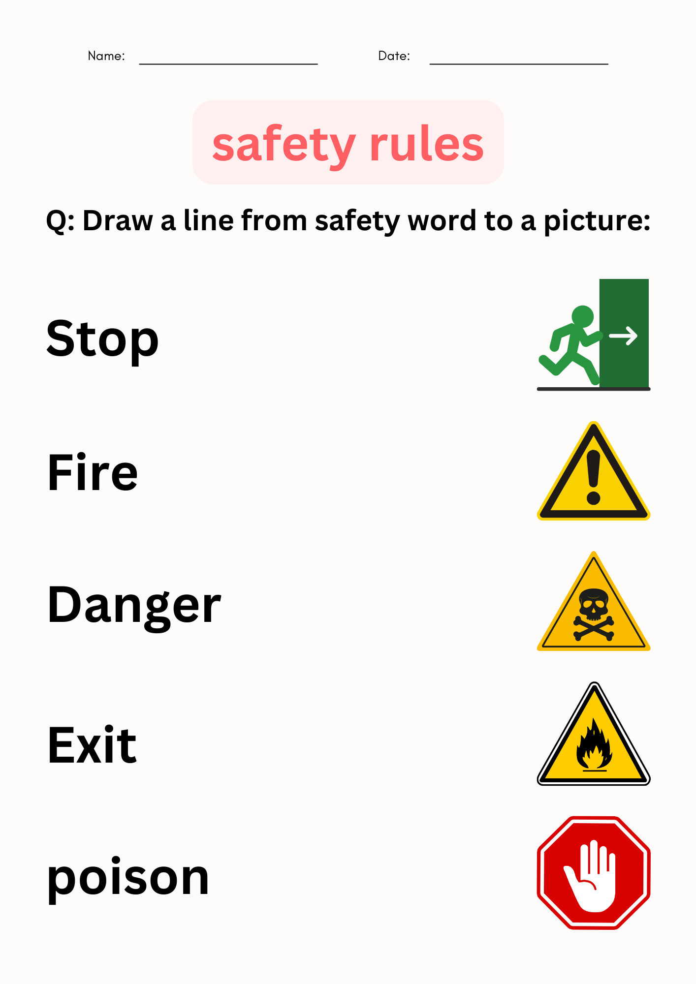 Safety Printables For Kids