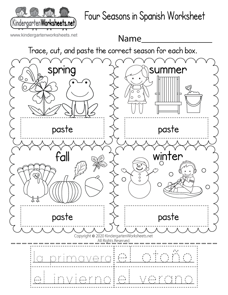 Printable Spanish Worksheets For Kids