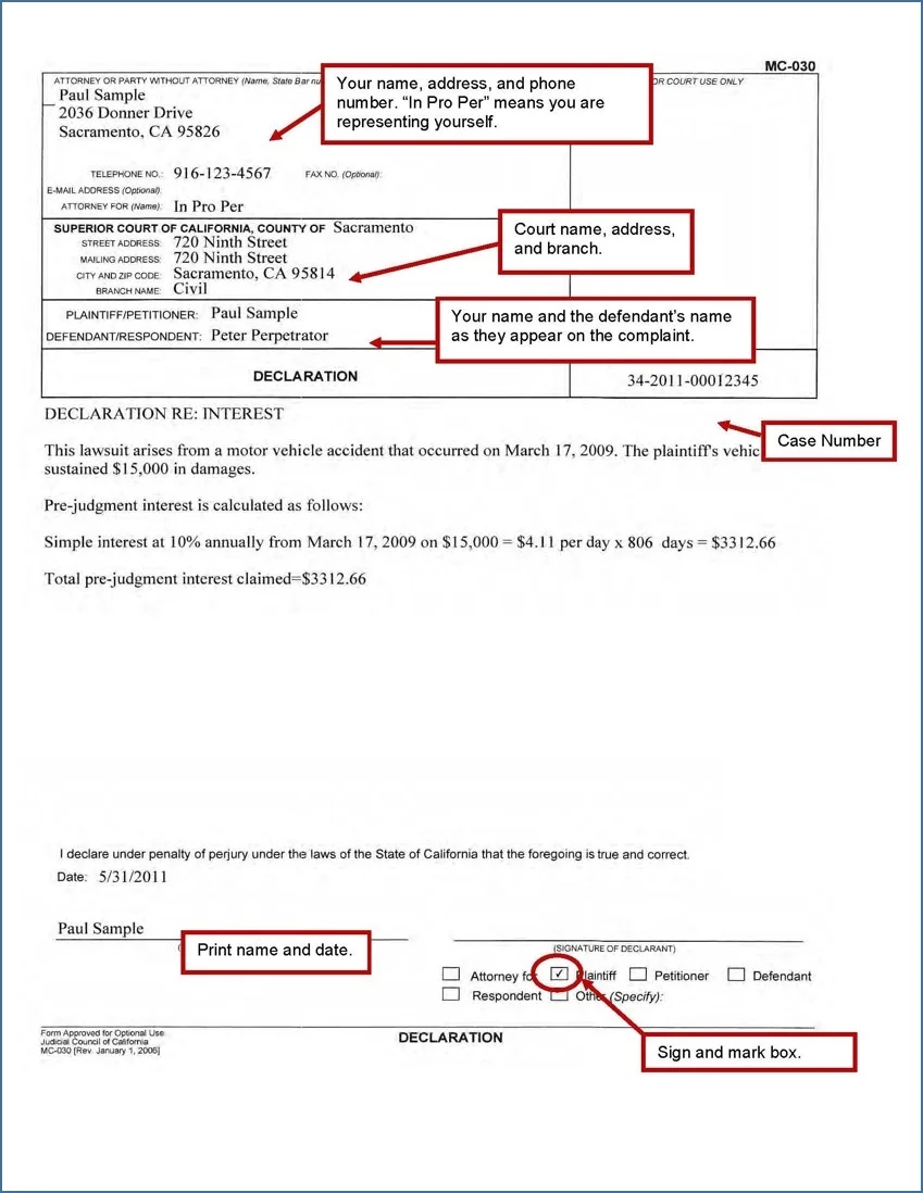 Printable Form Mc-030