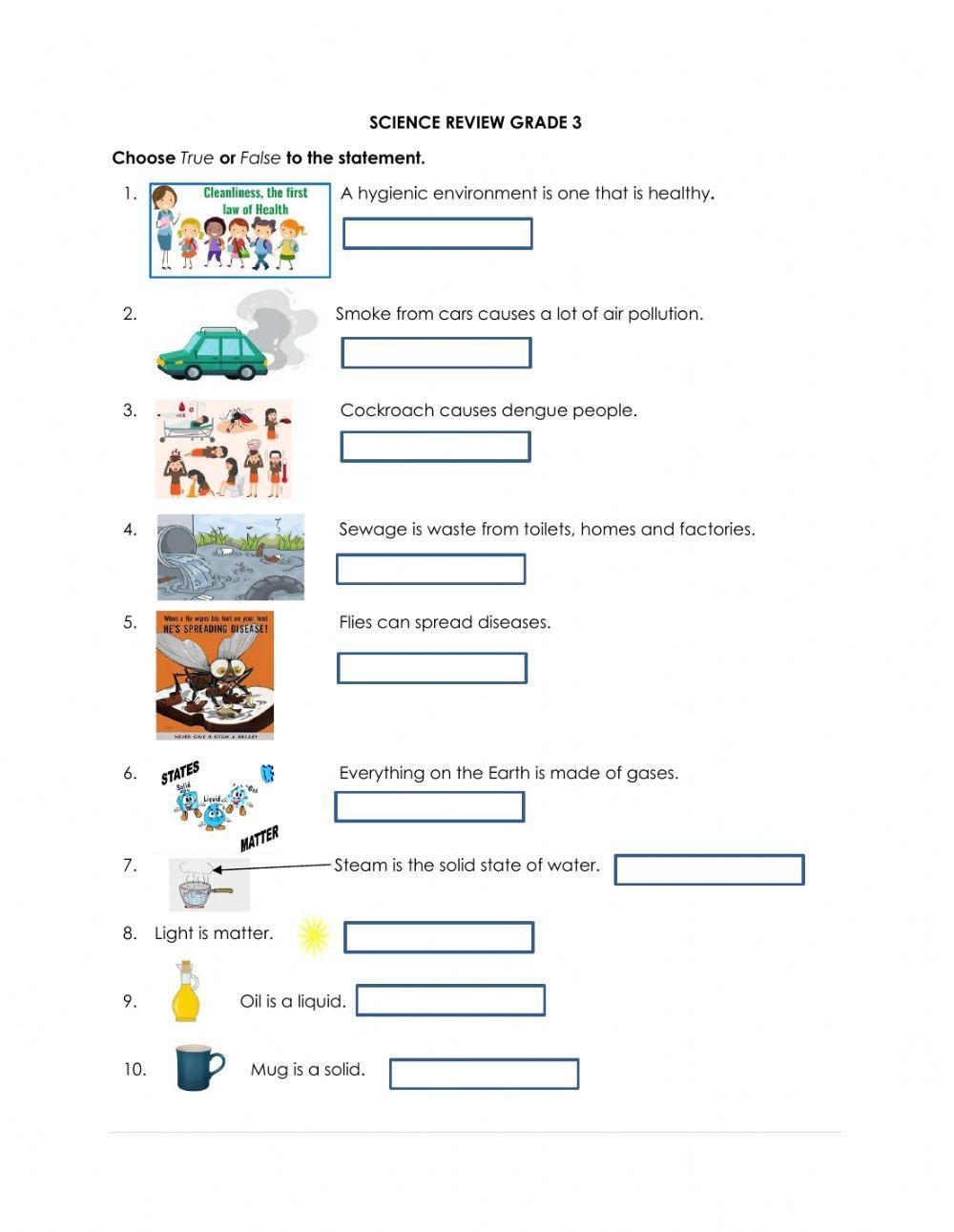 Science Review Free Interactive Worksheets 532005
