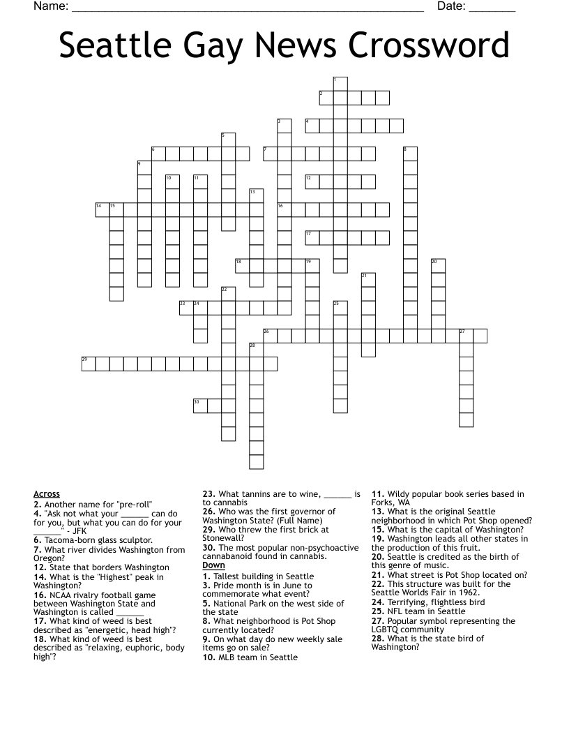 Printable Crossword Puzzles Seattle Times