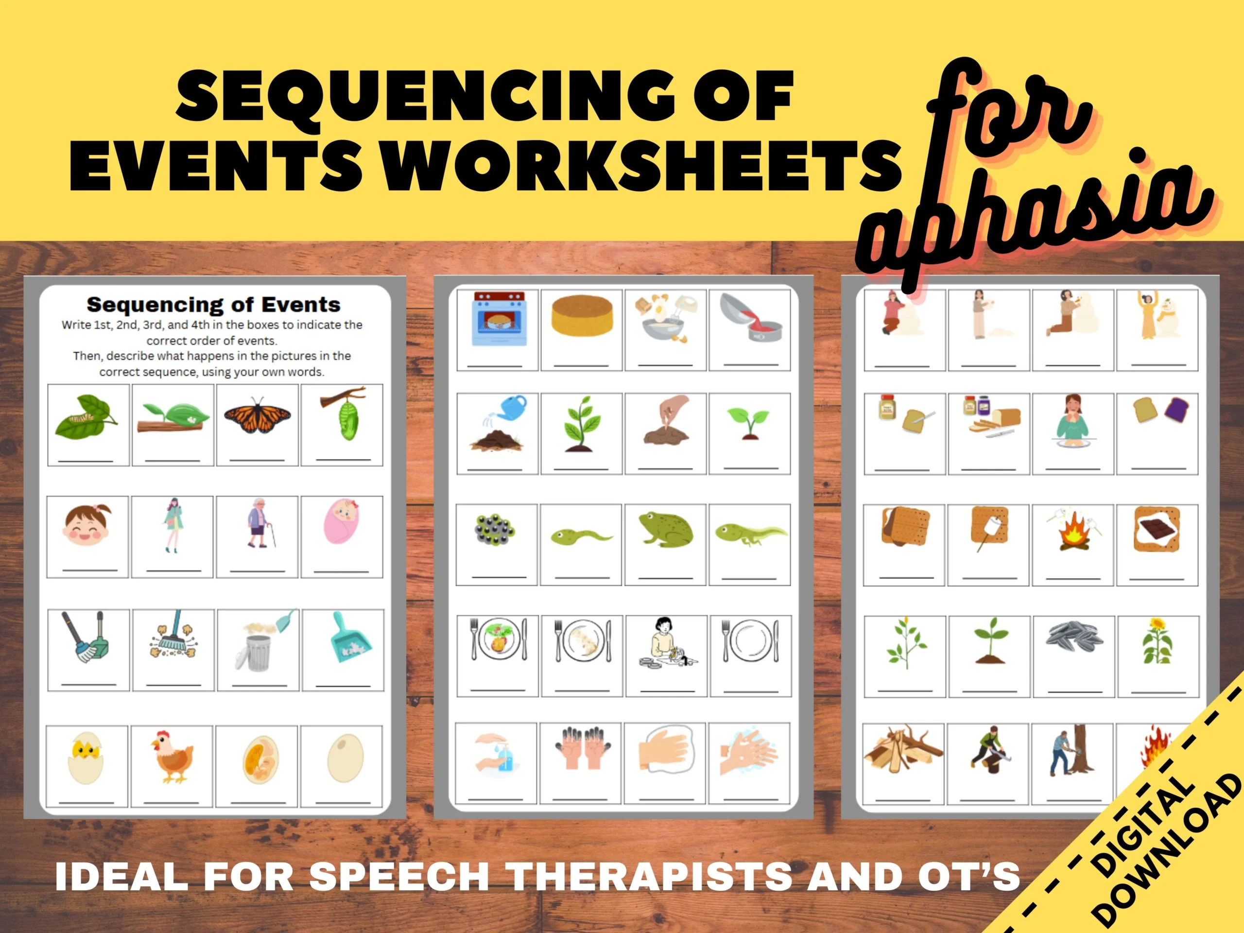 Sequencing Of Events Printable Worksheets Cognitive Memory Therapy Fo