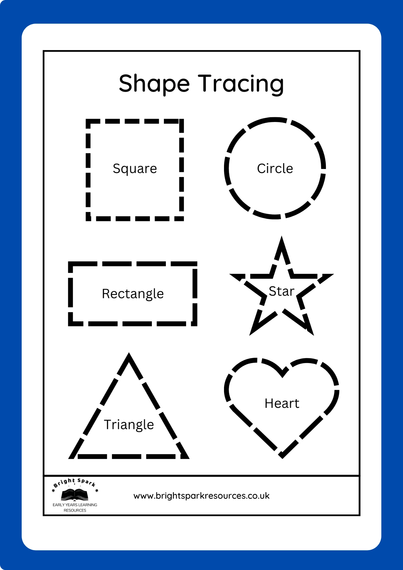 Shape Tracing Worksheet Bright Spark Resources