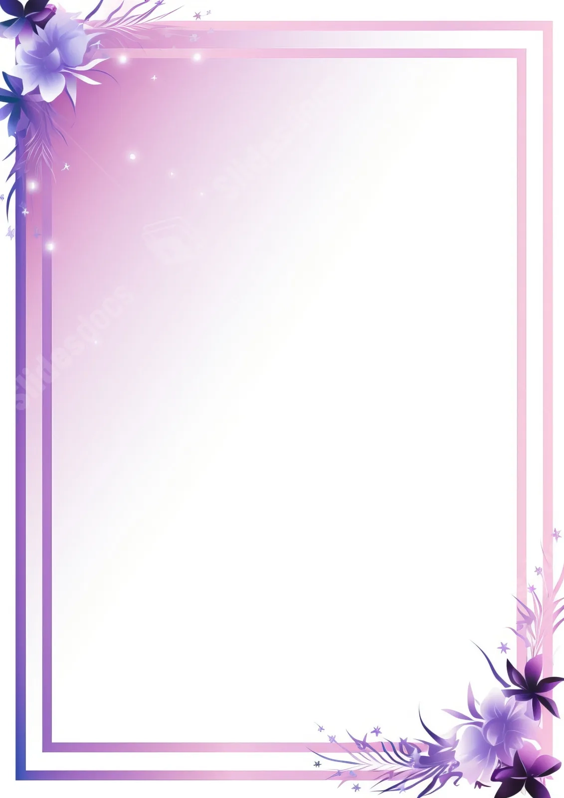 Simple Pink Gradient Page Border Background Word Template And 
