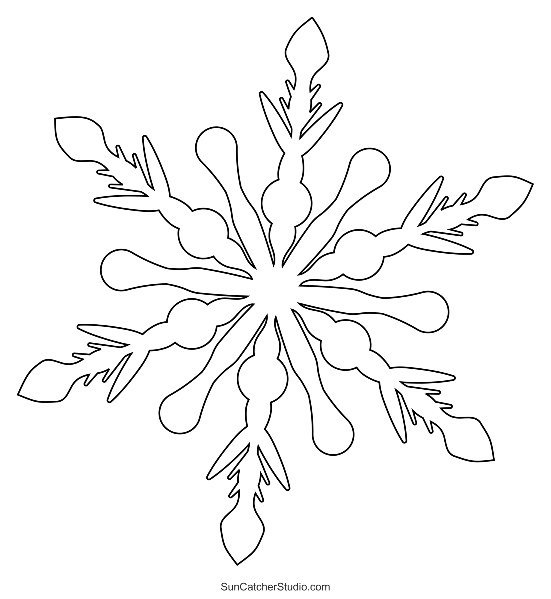 Printable Outline Snowflake Template